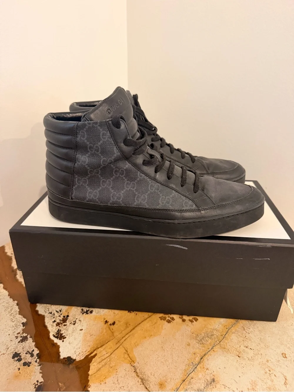 Gucci Black High-Top GG Monogram Sneaker